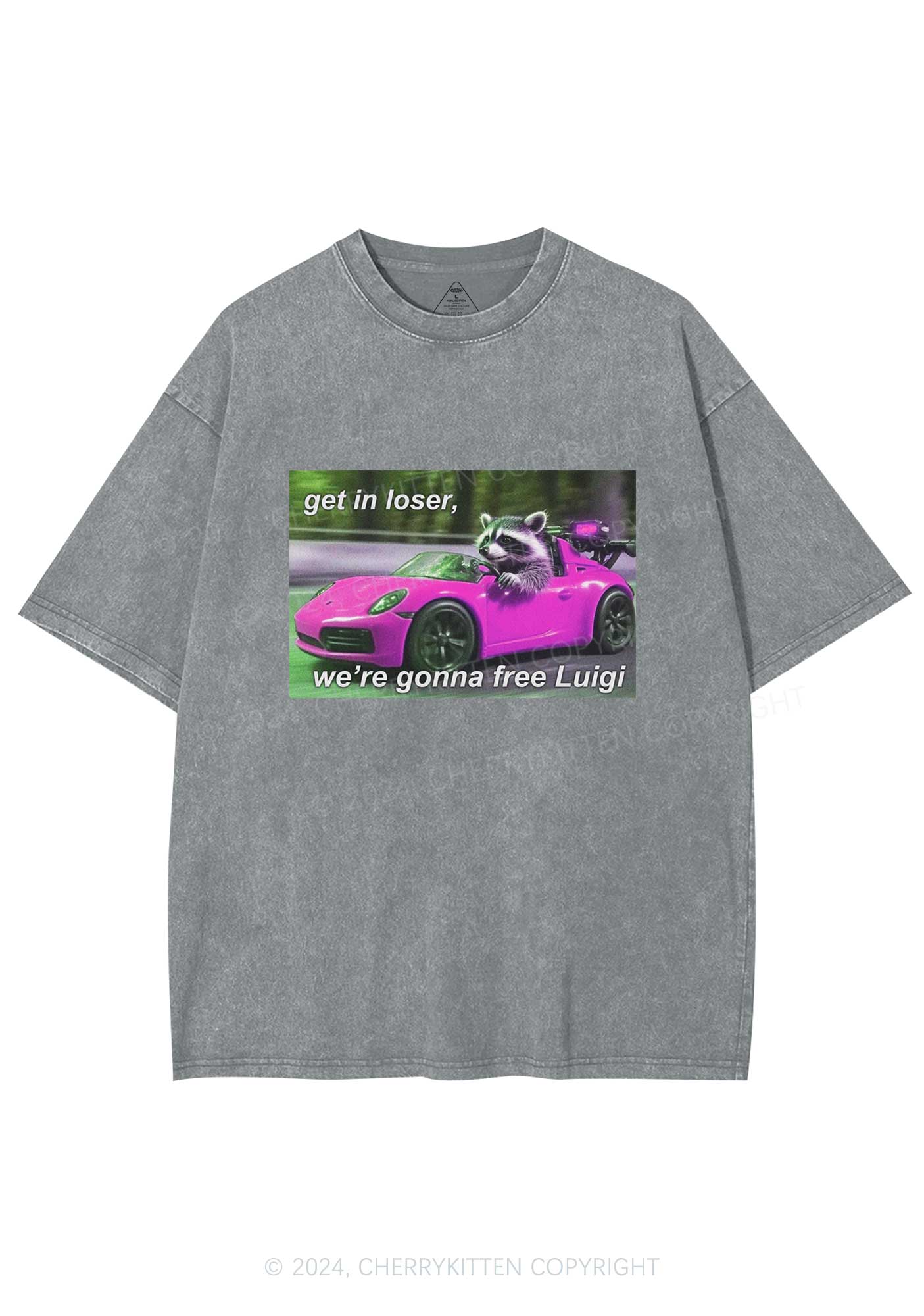 Get In Loser Free Him Y2K Washed Tee Cherrykitten