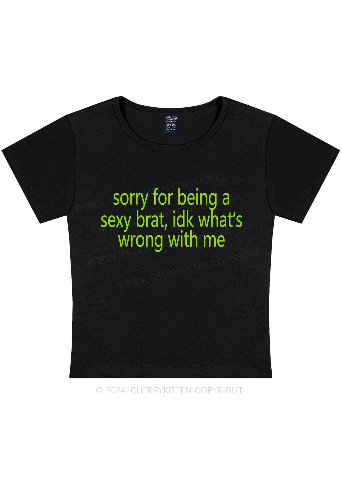 Sorry For Being Brat Y2K Baby Tee Cherrykitten