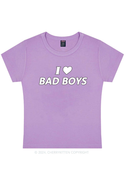 I Love Bad Boys Y2K Baby Tee Cherrykitten