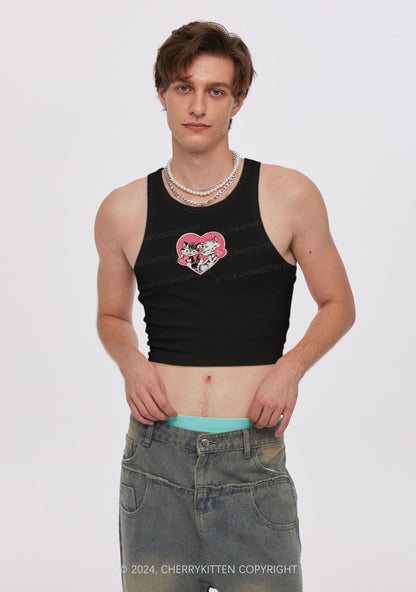 You Are So Purrty Y2K Valentine's Day Crop Tank Top Cherrykitten