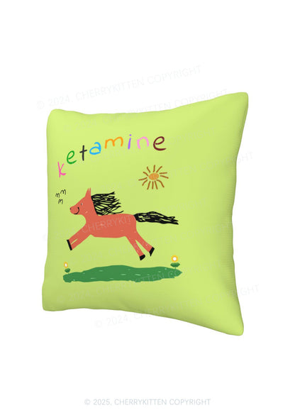 Orange Pony Y2K Throw Pillow Cover Cherrykitten