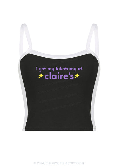 I Got My Lobotomy At Claire's Y2K Color Block Crop Cami Top Cherrykitten