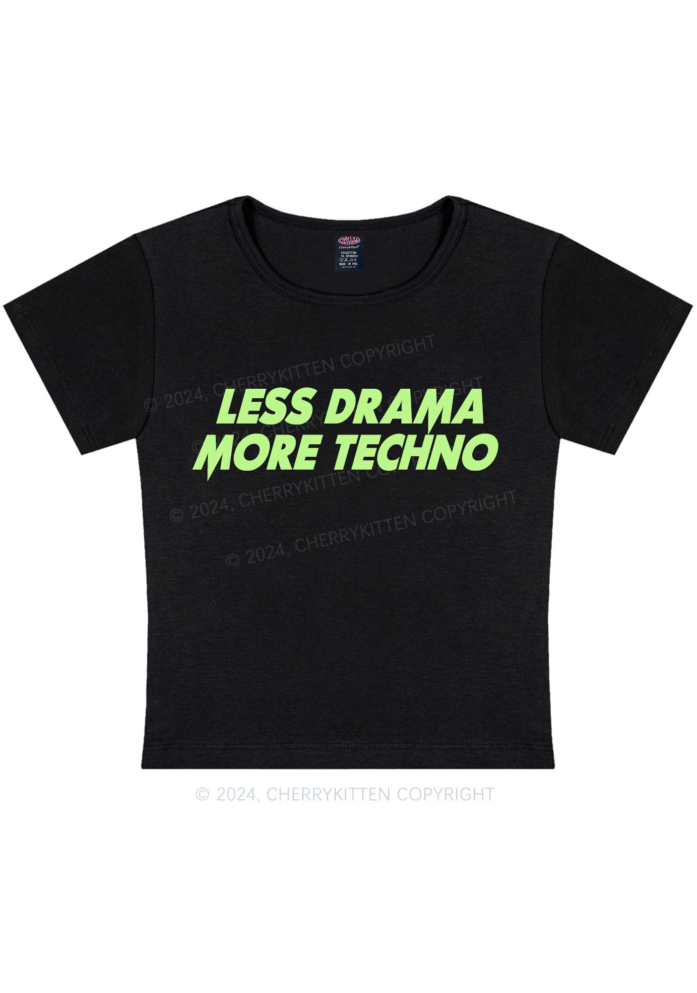 Less Drama Y2K Baby Tee Cherrykitten