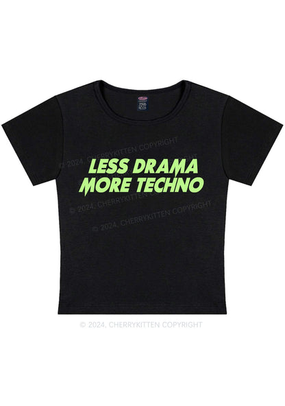 Less Drama Y2K Baby Tee Cherrykitten