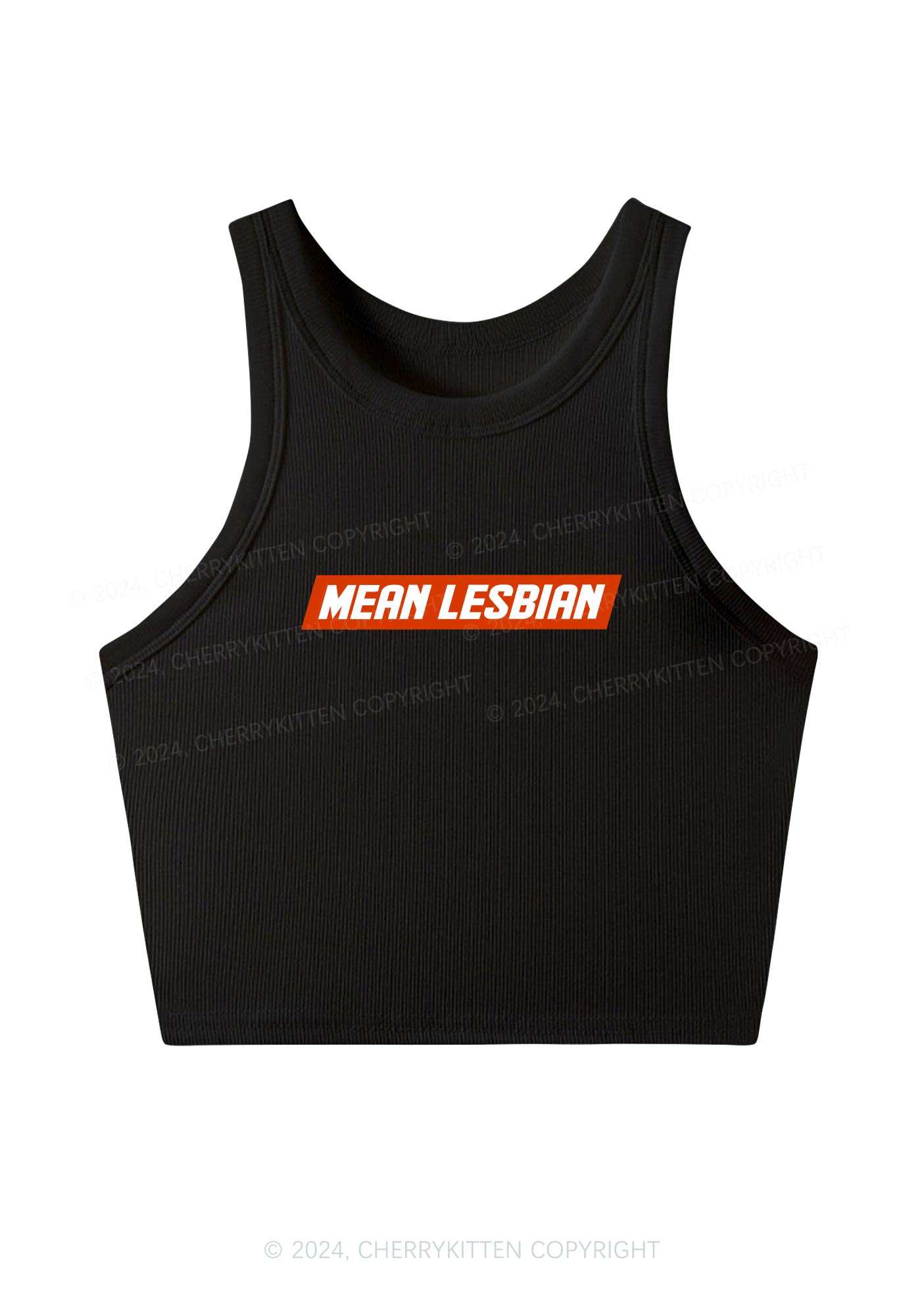 Mean Lesbian Y2K Crop Tank Top Cherrykitten