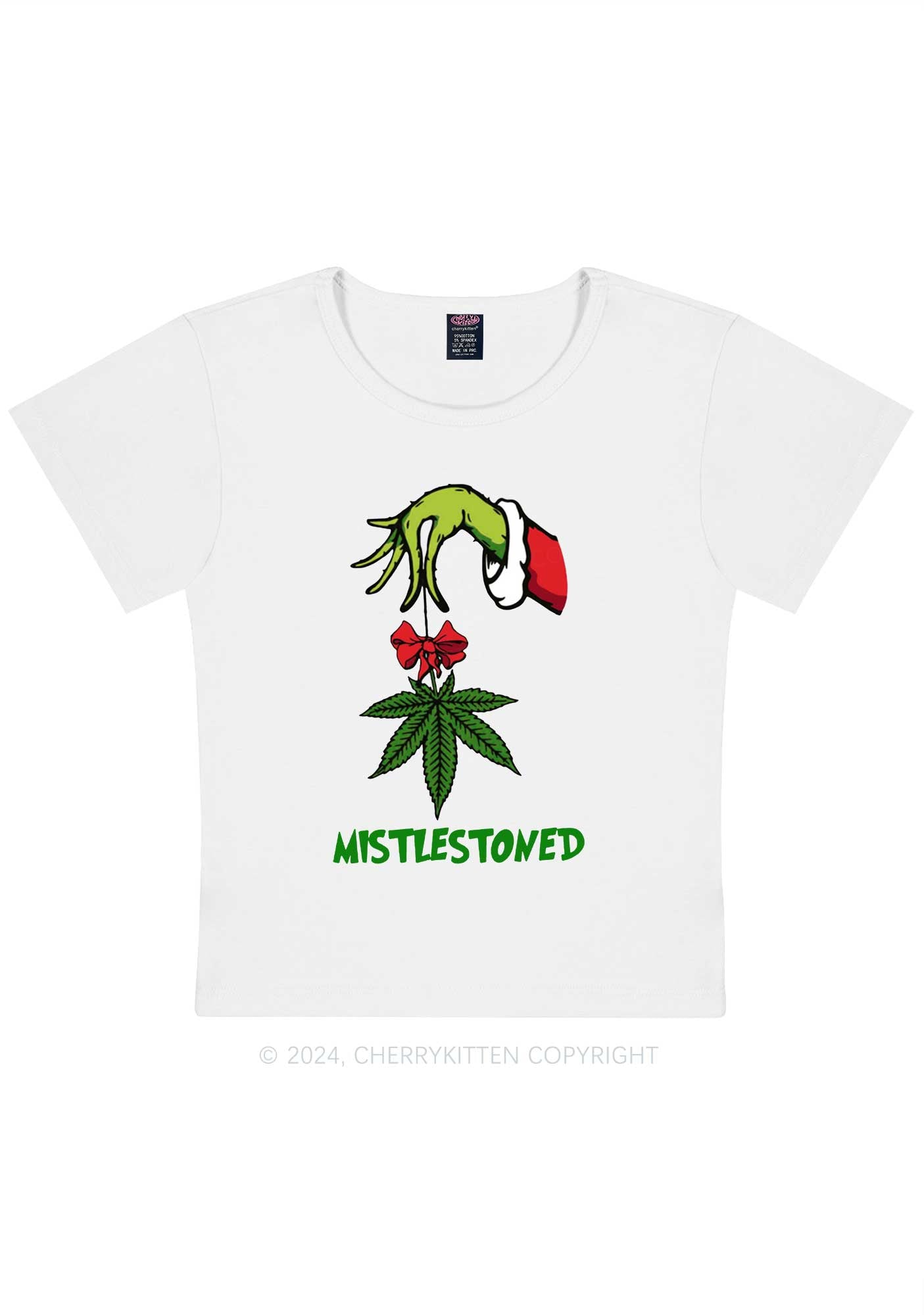 Christmas Mistlestoned Y2K Baby Tee Cherrykitten