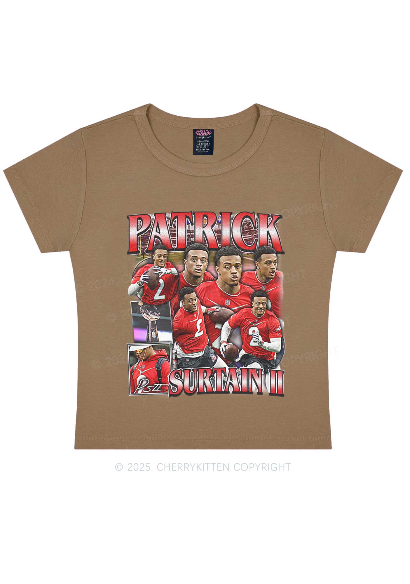 Red Patrick Y2K Super Bowl Baby Tee Cherrykitten