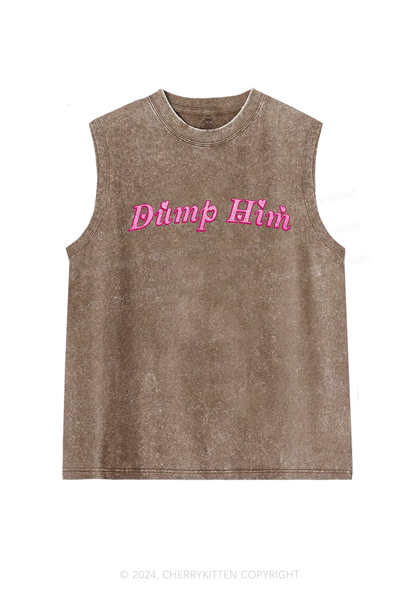 Dump Him Y2K Valentine's Day Washed Tank Cherrykitten