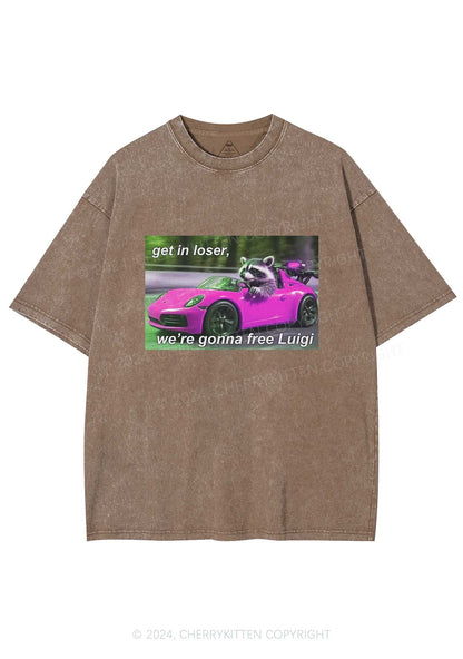 Get In Loser Free Him Y2K Washed Tee Cherrykitten