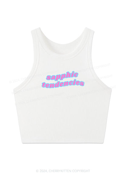 Sapphic Tendencies Y2K Crop Tank Top Cherrykitten