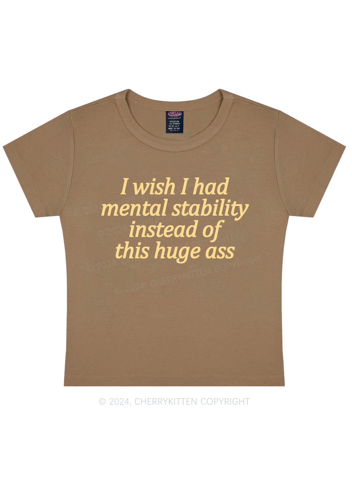 I Wish Mental Stability Y2K Baby Tee Cherrykitten