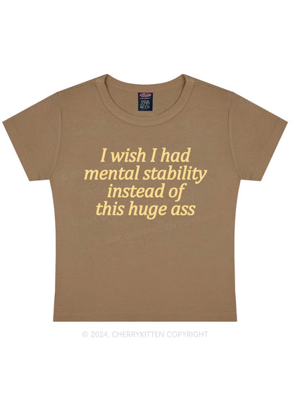 I Wish Mental Stability Y2K Baby Tee Cherrykitten