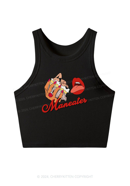 Maneater Mouth Y2K Crop Tank Top Cherrykitten