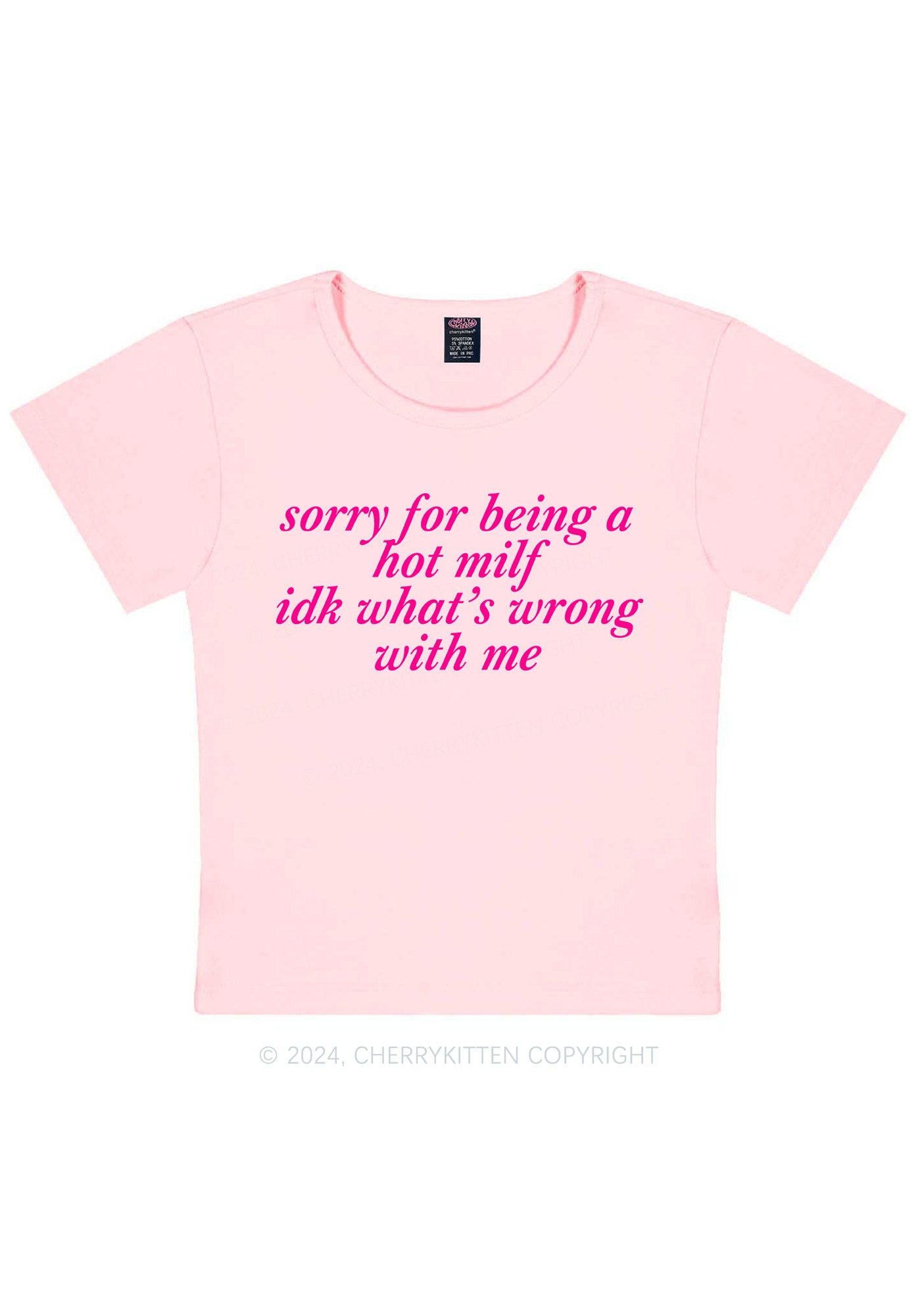 Sorry For Being A Hot Mxxf Y2K Baby Tee Cherrykitten