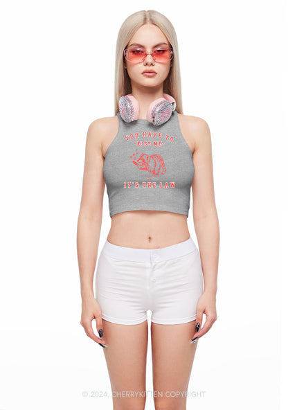 You Have To Kiss Me Y2K Valentine's Day Crop Tank Top Cherrykitten