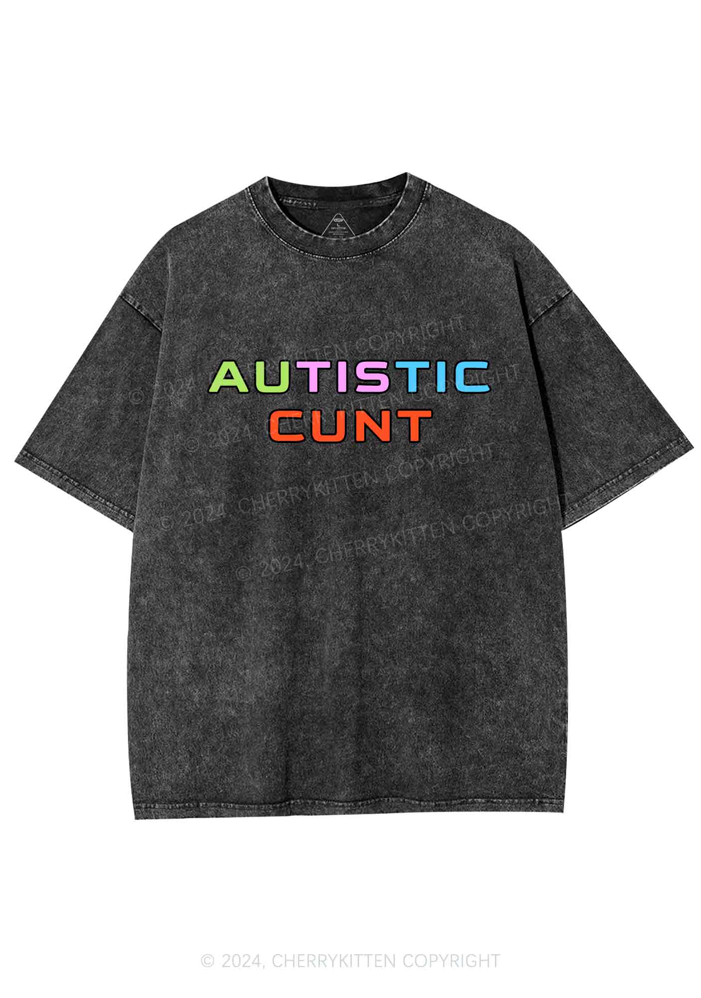 Autistic Cxxt Y2K Washed Tee Cherrykitten