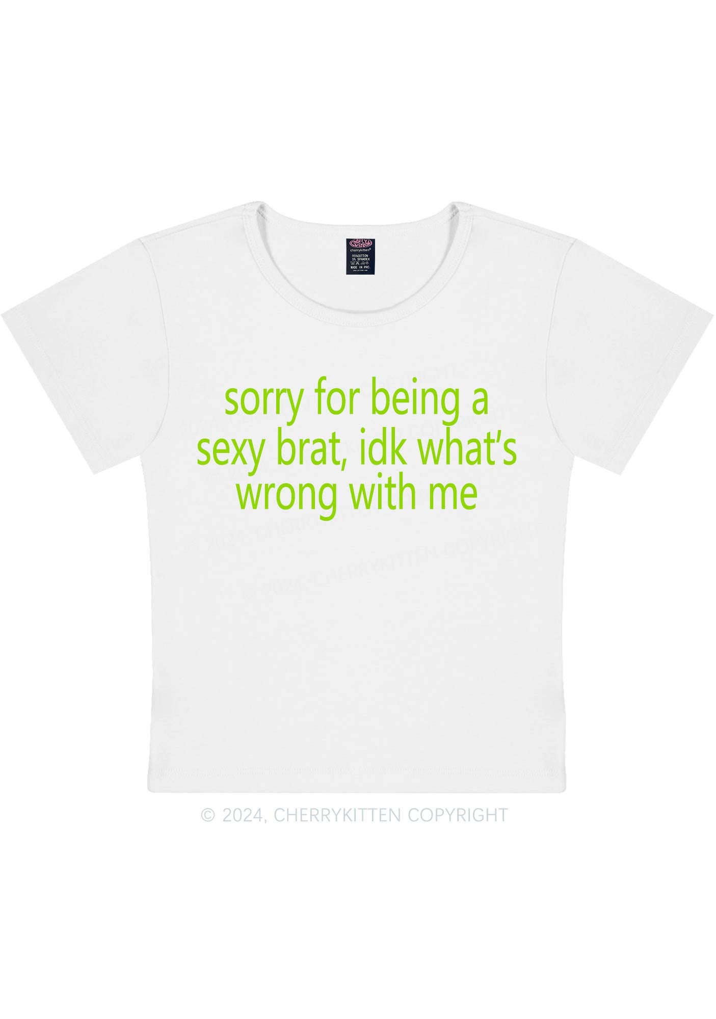 Sorry For Being Brat Y2K Baby Tee Cherrykitten