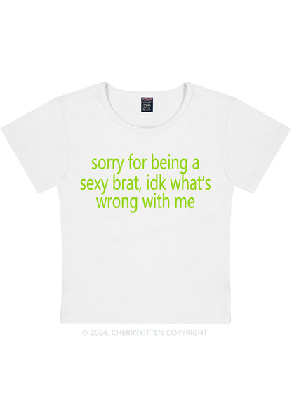 Sorry For Being Brat Y2K Baby Tee Cherrykitten