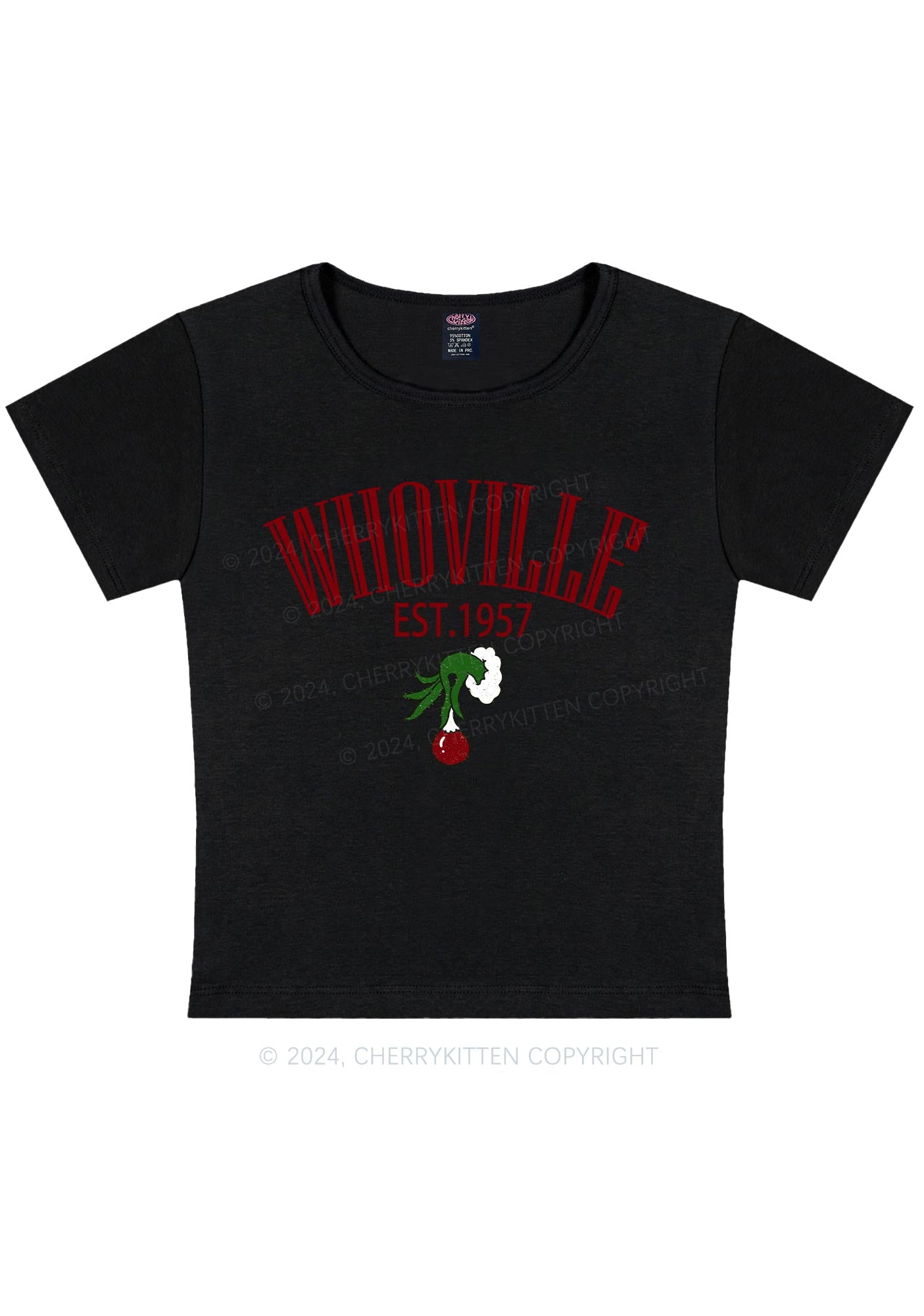 Christmas Whoville Y2K Baby Tee Cherrykitten