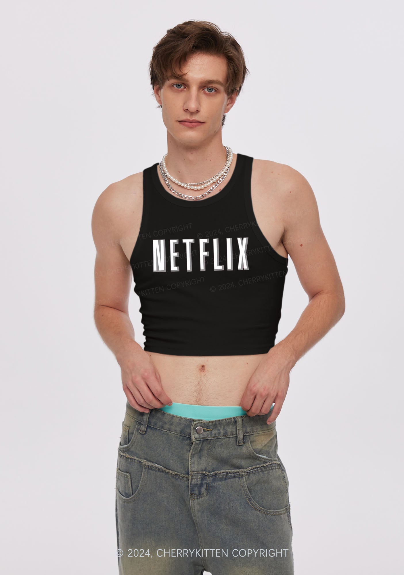 Netflix Y2K Valentine's Day Crop Tank Top Cherrykitten