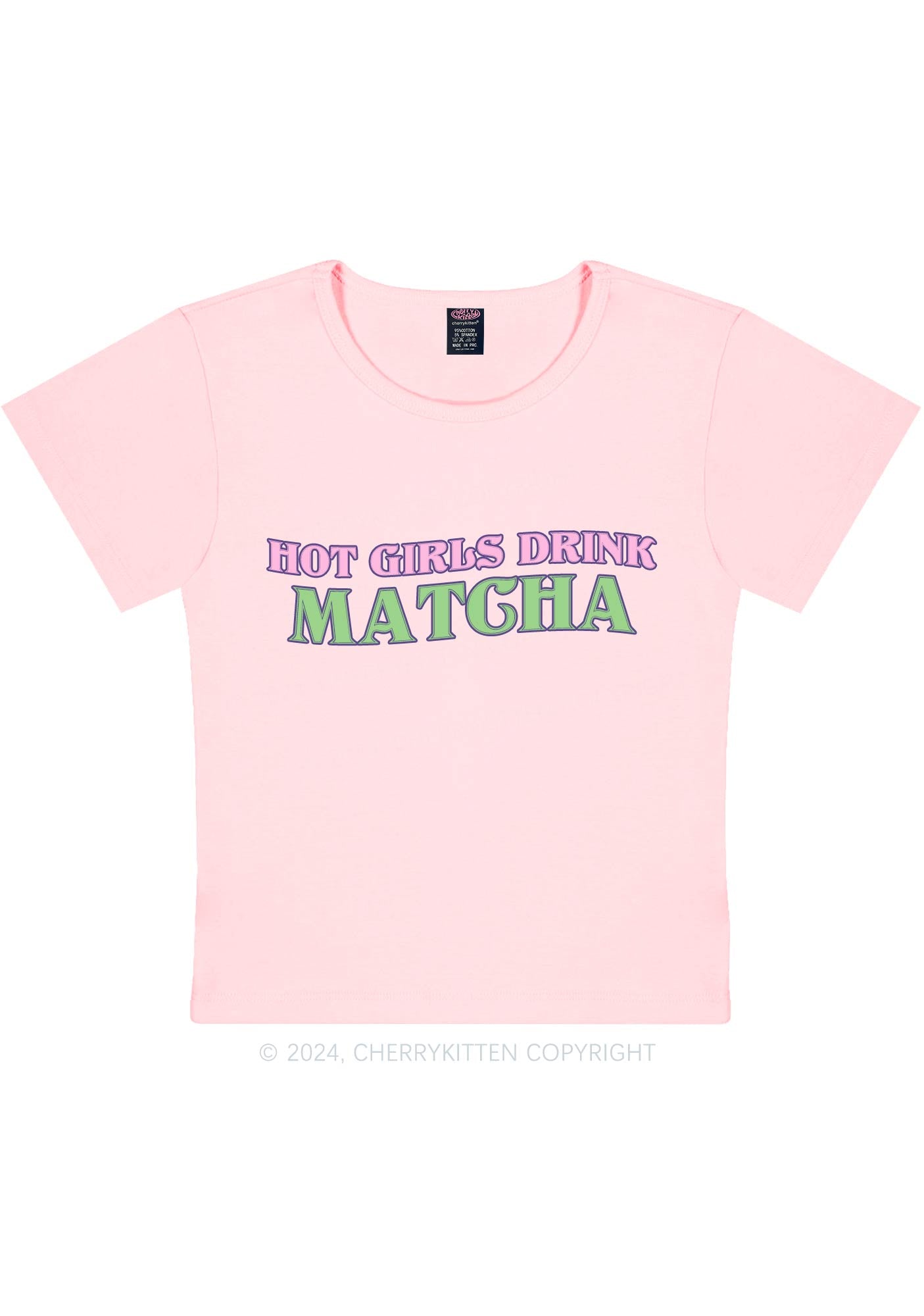 Hot Girls Drink Matcha Y2K Baby Tee Cherrykitten