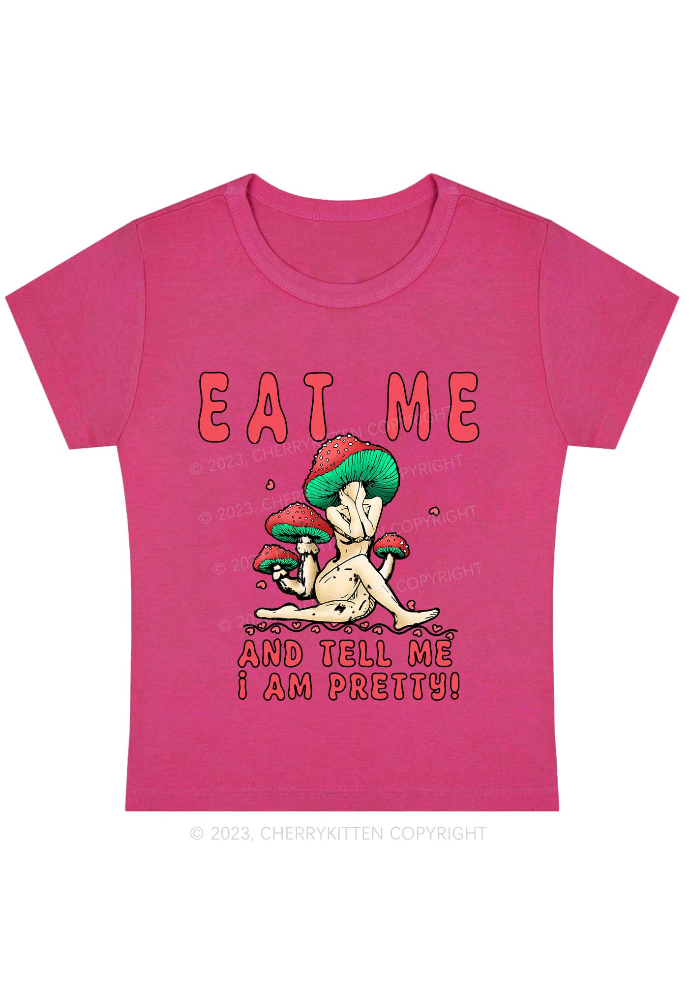 Curvy Tell Me I Am Pretty Y2K Baby Tee Cherrykitten