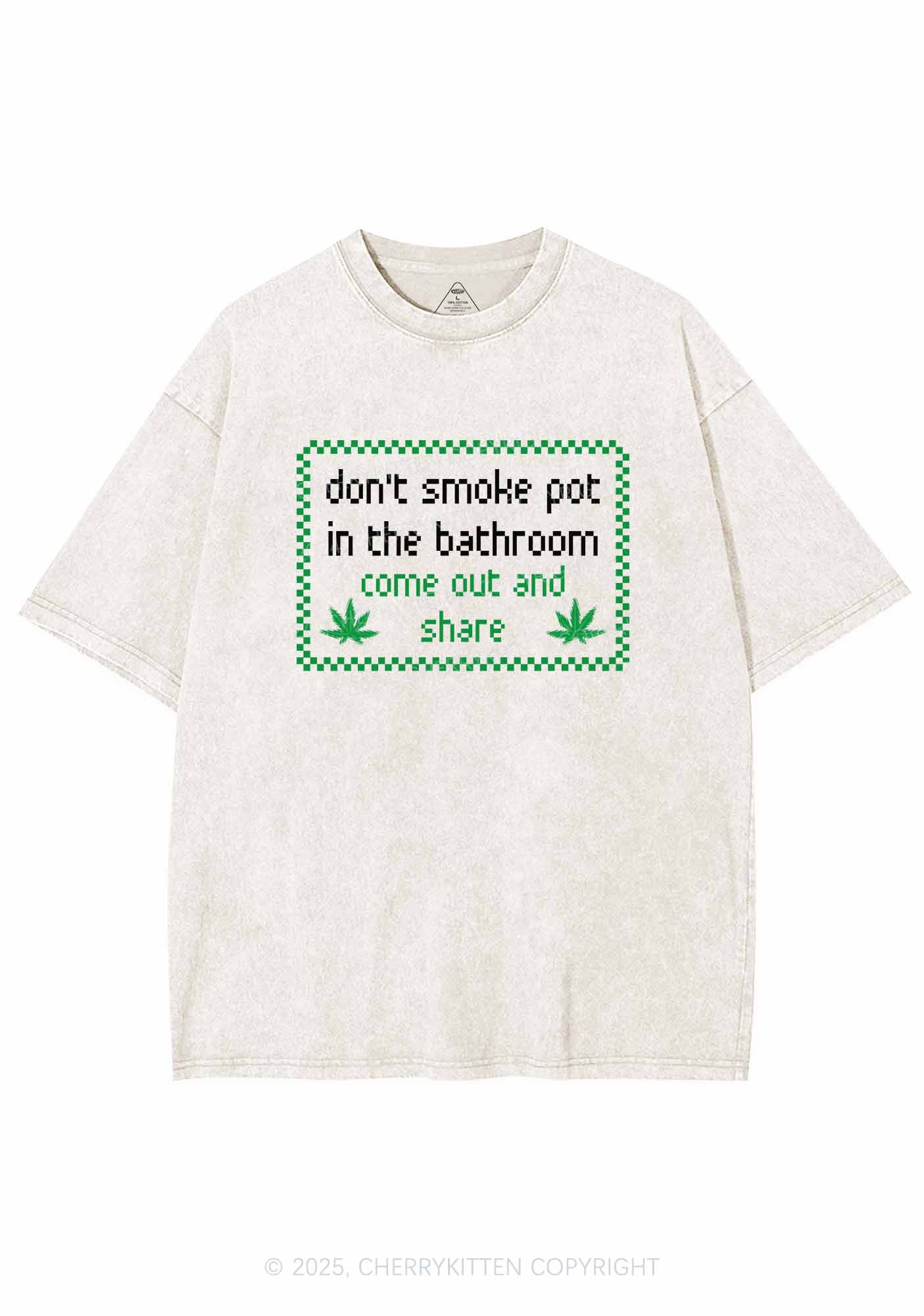 Dont Smoke In Bathroom Y2K Washed Tee Cherrykitten