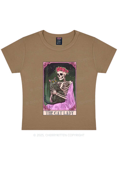 Skeleton Lady Y2K Baby Tee Cherrykitten