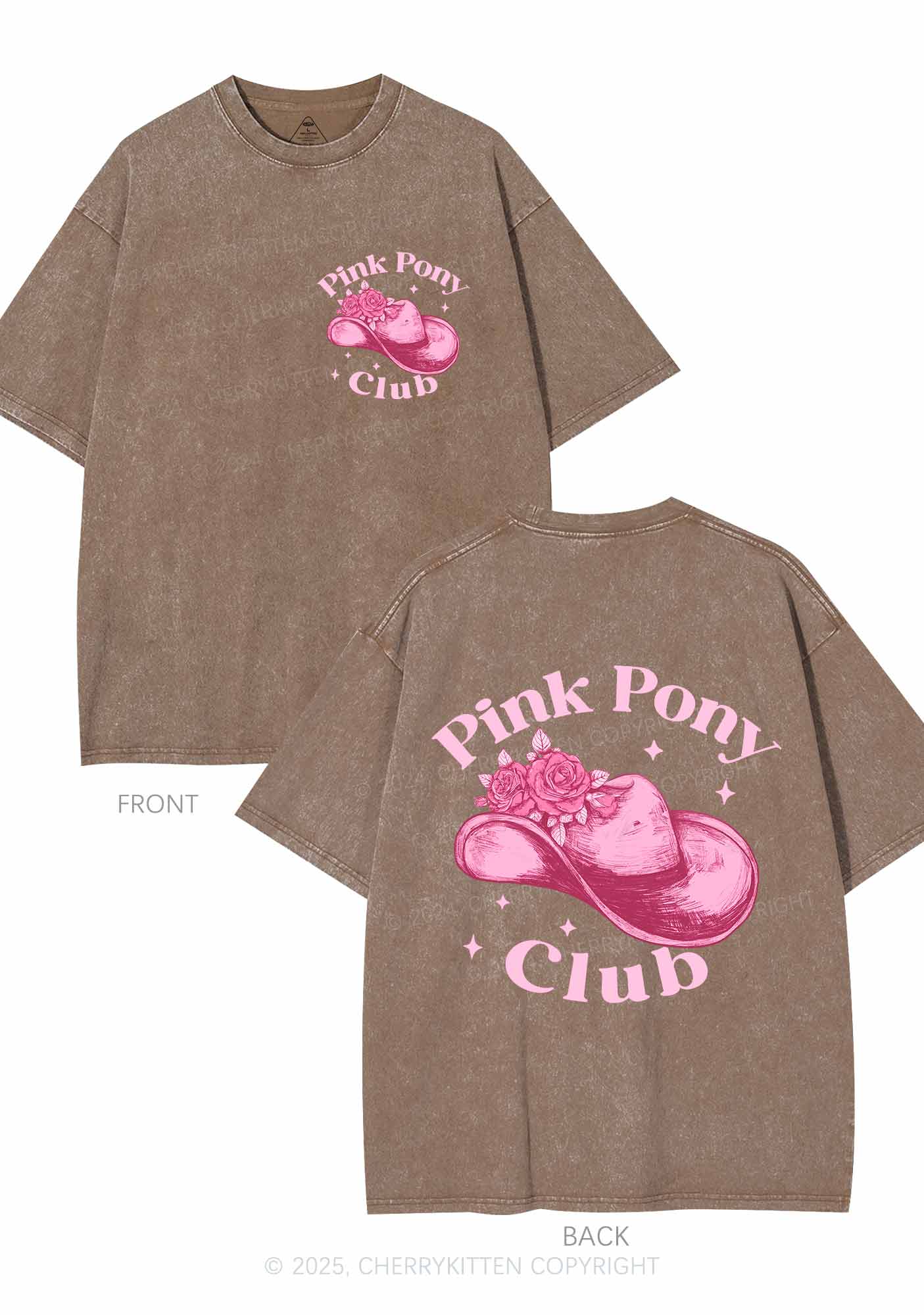 Pink Pony Club Two Sides Y2K Shirts Washed Tee Cherrykitten