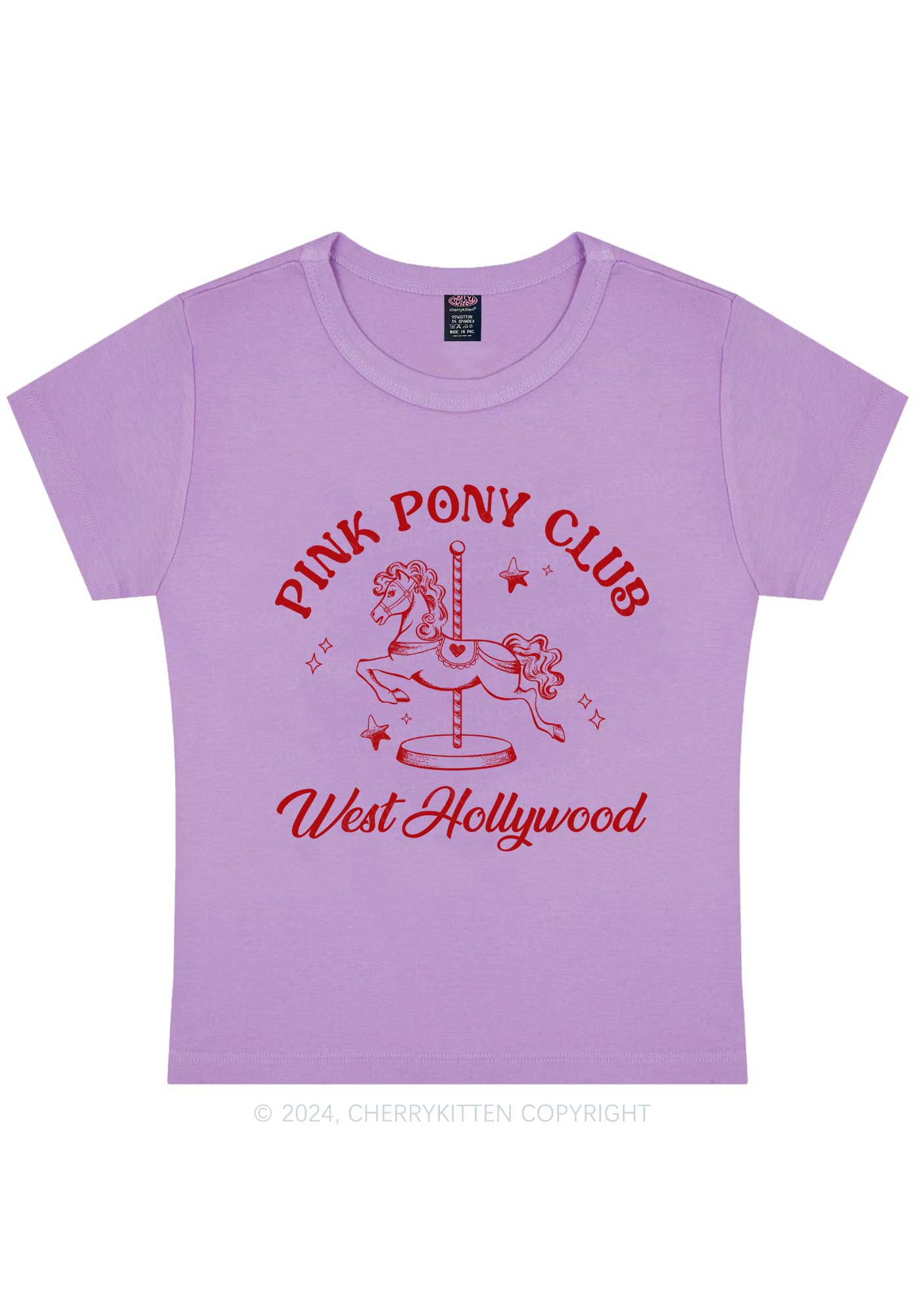 Pink West Hollywood Y2K Baby Tee Cherrykitten