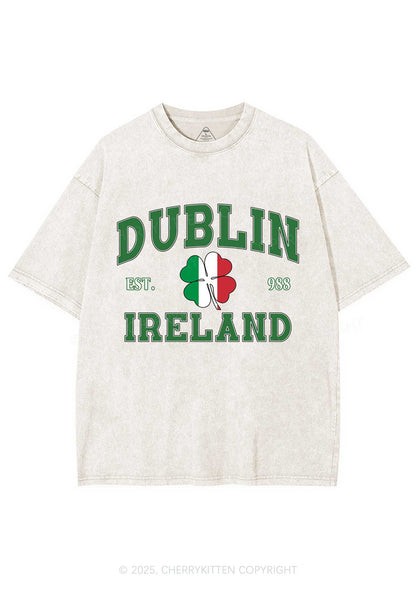 Dublin Ireland St Patricks Y2K Washed Tee Cherrykitten