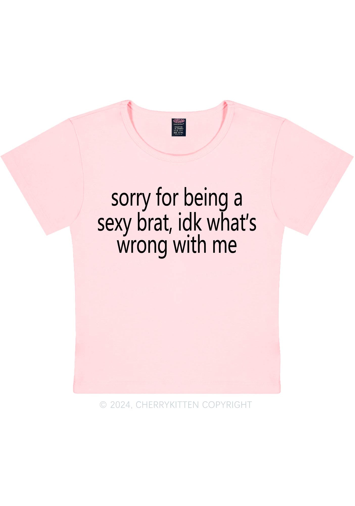 Sorry For Being Brat Y2K Baby Tee Cherrykitten