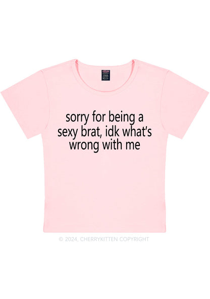 Sorry For Being Brat Y2K Baby Tee Cherrykitten