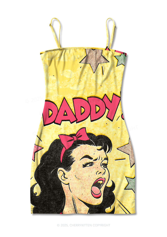 Call Daddy Y2K Print Slip Dress Cherrykitten