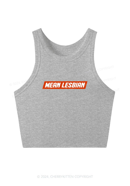 Mean Lesbian Y2K Crop Tank Top Cherrykitten