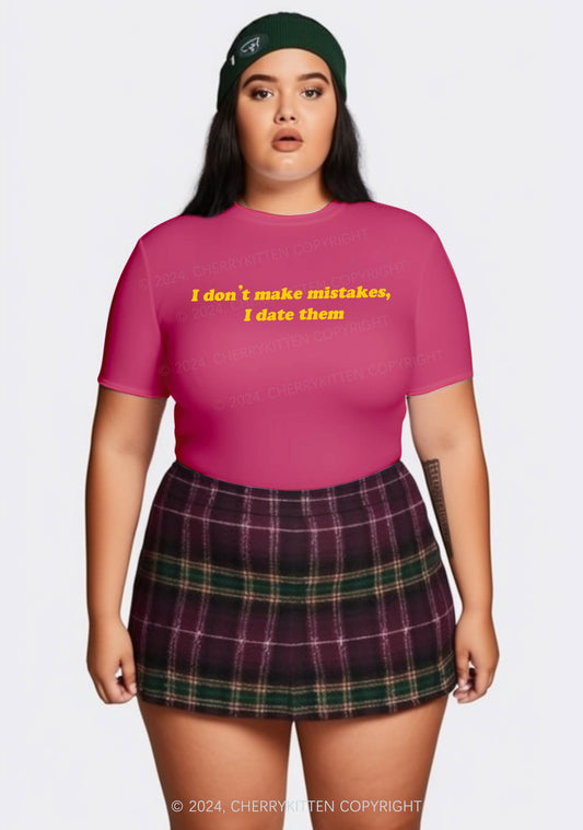 Curvy I Don't Make Mistakes Y2K Baby Tee Cherrykitten