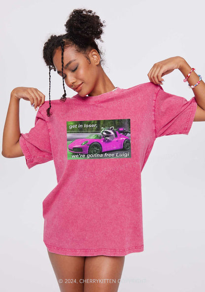 Get In Loser Free Him Y2K Washed Tee Cherrykitten