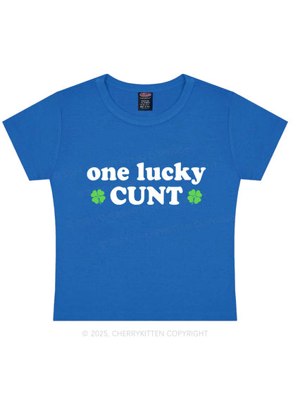 One Lucky Cxxt St Patricks Y2K Baby Tee Cherrykitten