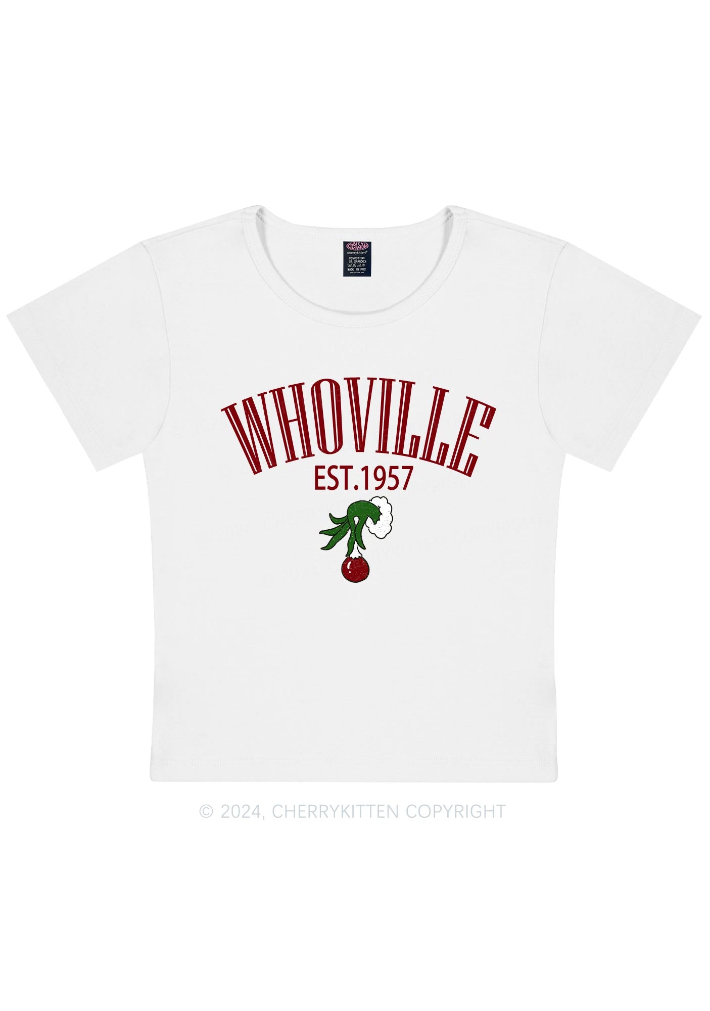 Christmas Whoville Y2K Baby Tee Cherrykitten