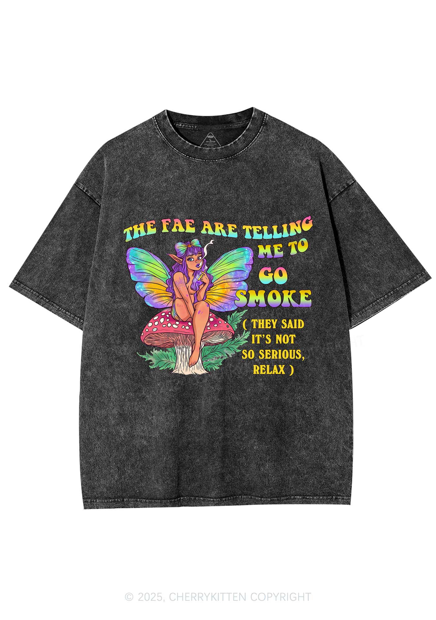 The Fae Smoke Y2K Washed Tee Cherrykitten