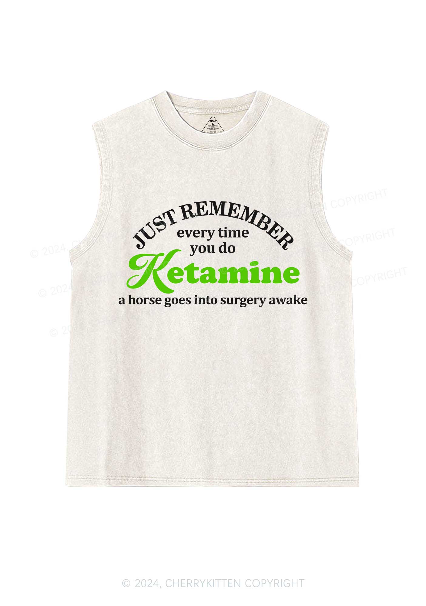 Just Remember K Horse Y2K Washed Tank Cherrykitten