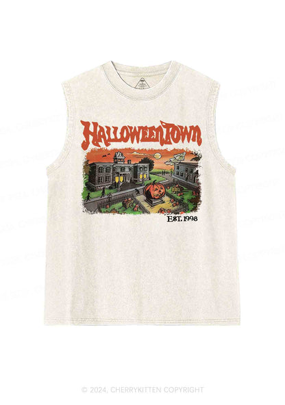 Halloween Town EST 1998 Y2K Washed Tank Cherrykitten