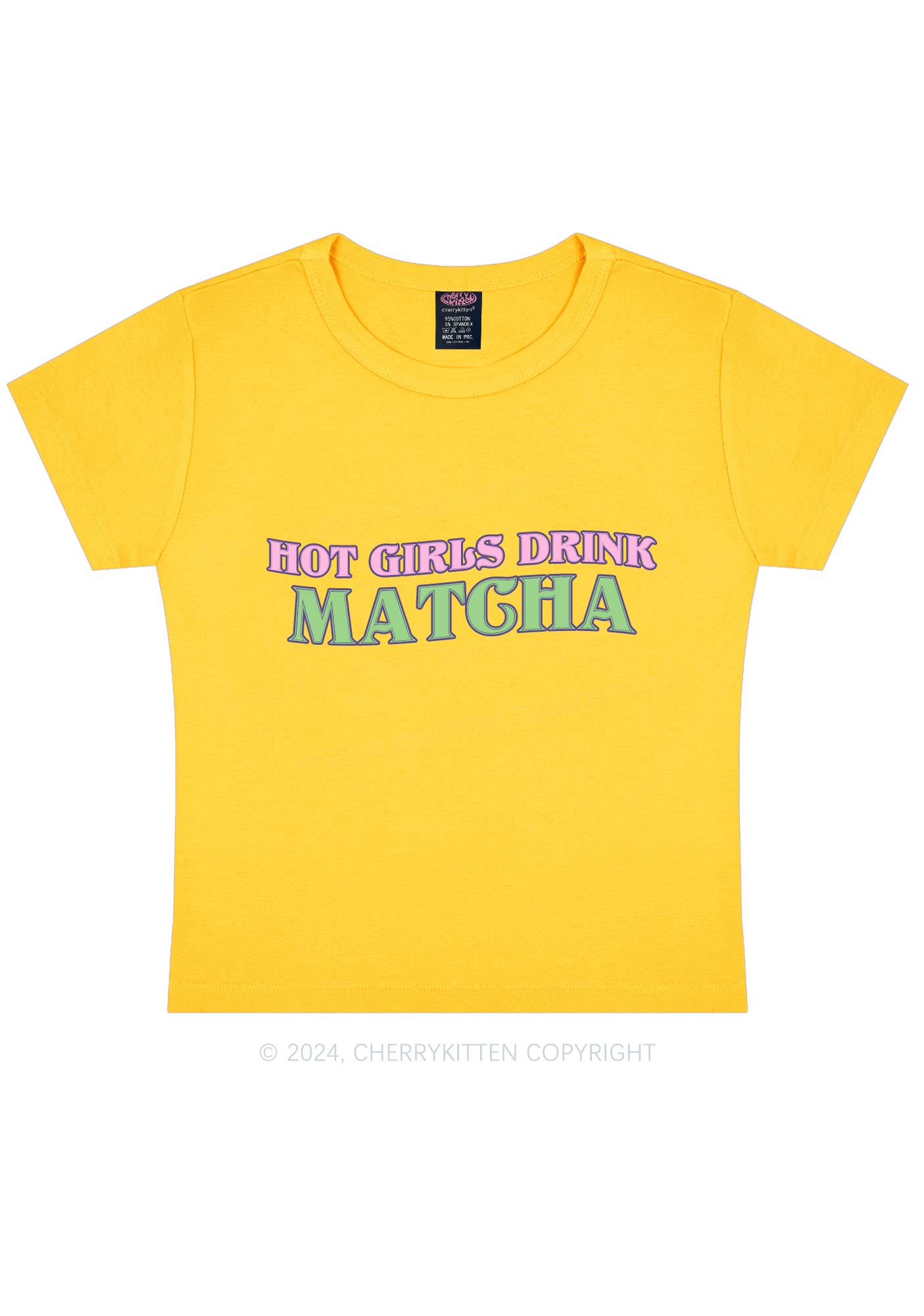 Hot Girls Drink Matcha Y2K Baby Tee Cherrykitten