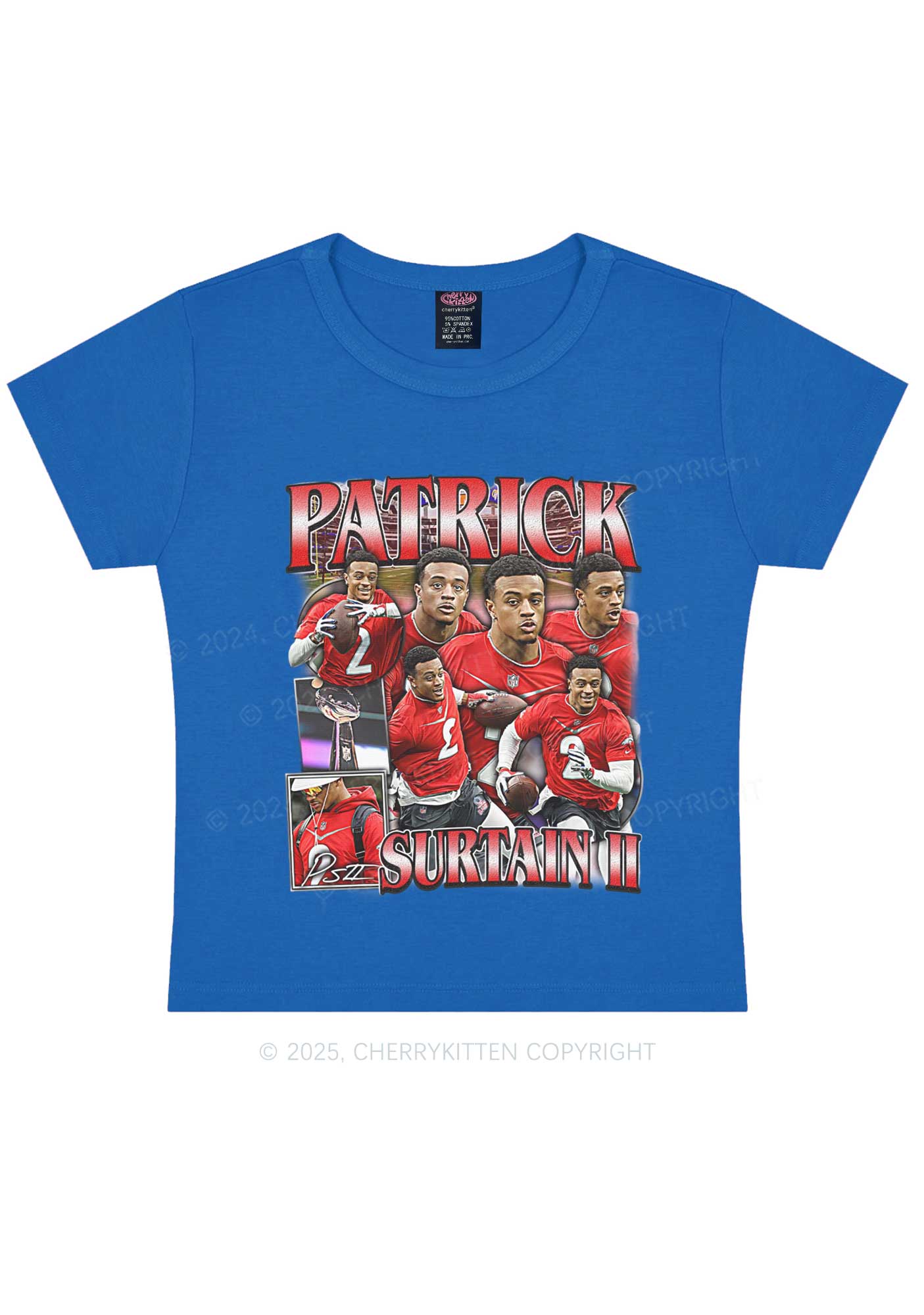 Red Patrick Y2K Super Bowl Baby Tee Cherrykitten