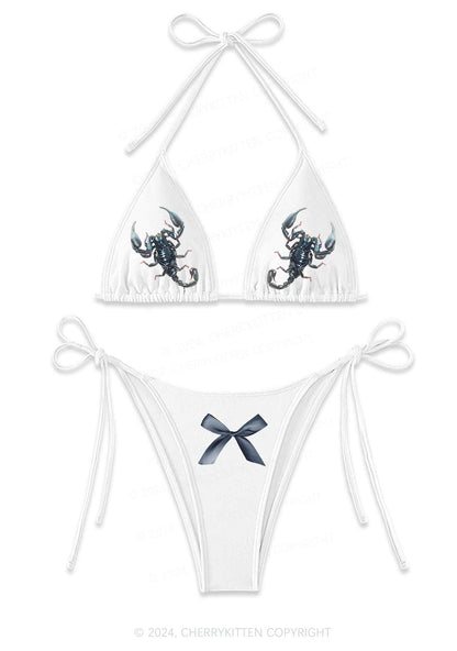 Scorpion Y2K Halter Triangle Bikini Set Cherrykitten