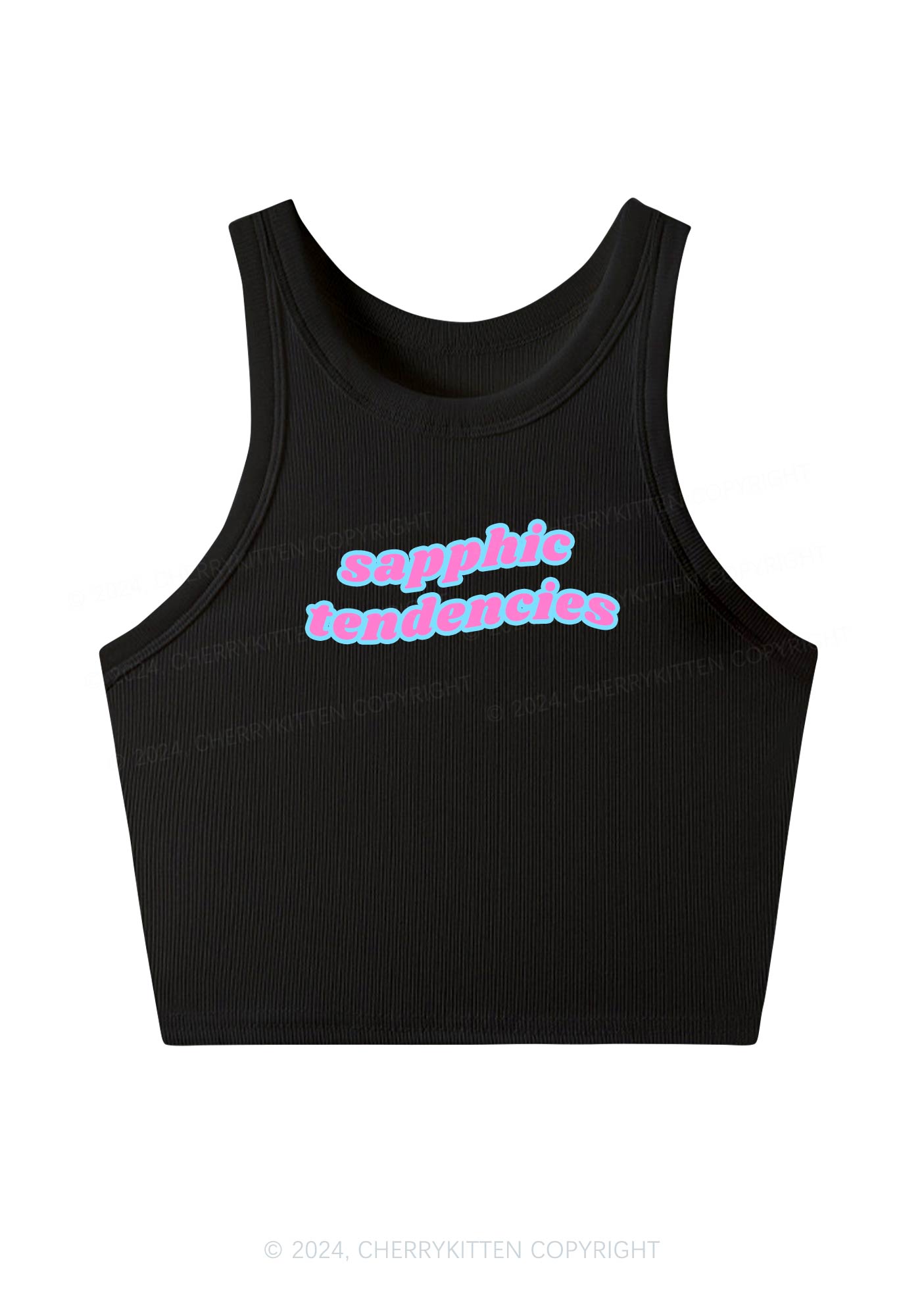 Sapphic Tendencies Y2K Crop Tank Top Cherrykitten