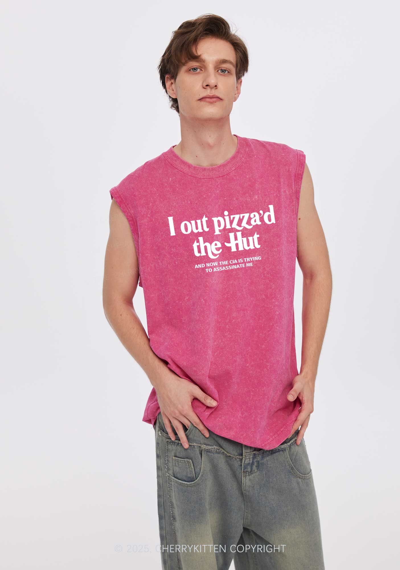 Out Pizzad The Hut Y2K Washed Tank Cherrykitten