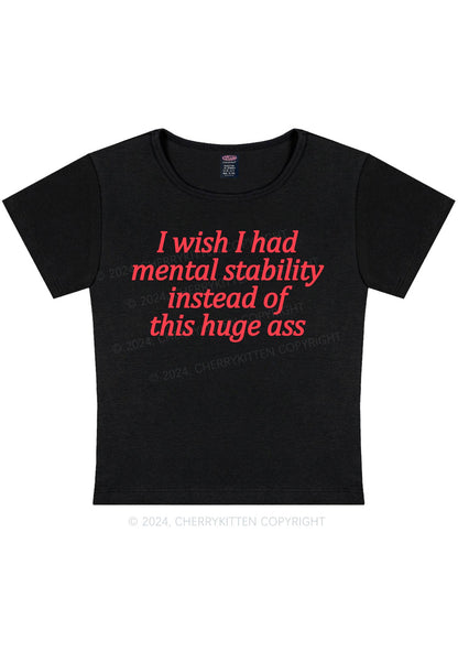 I Wish Mental Stability Y2K Baby Tee Cherrykitten