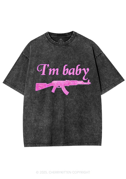 I Am Baby Y2K Washed Tee Cherrykitten