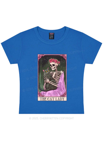 Skeleton Lady Y2K Baby Tee Cherrykitten